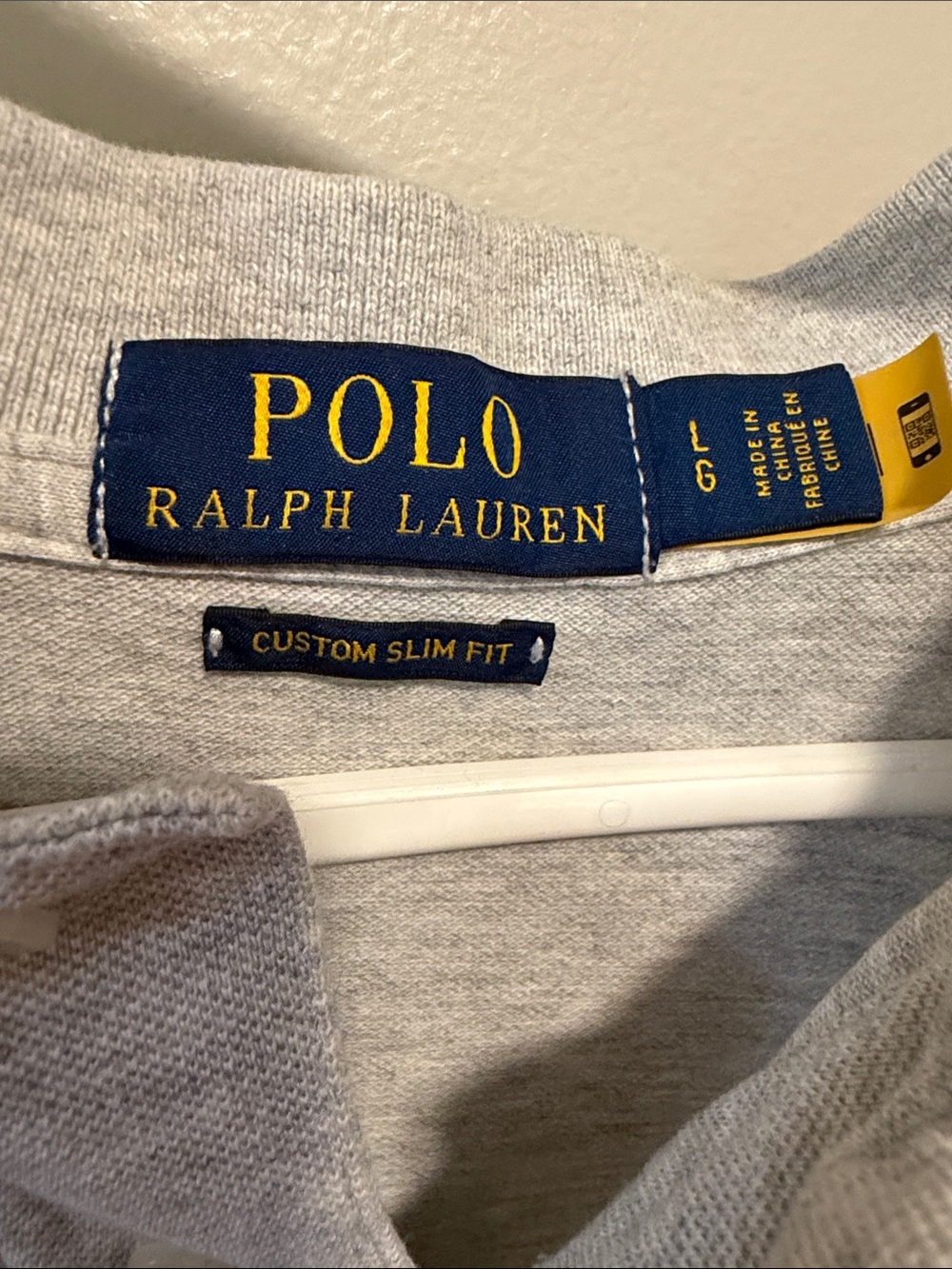 Polo by Ralph Lauren Heather Light Gray Custom Slim Fit Poli